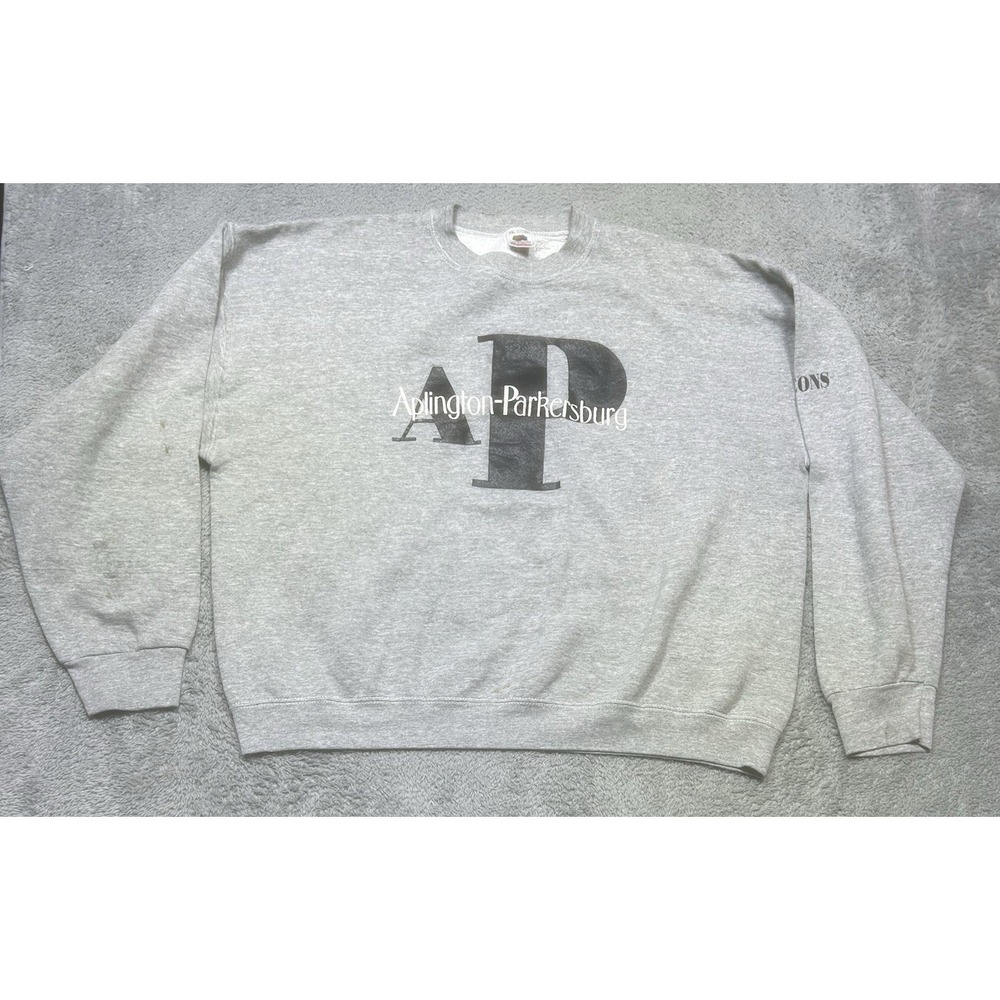 Vintage Aplington-Parkerburg High-School Sweatshirt 2XL Gray USA Boxy Baggy 90s